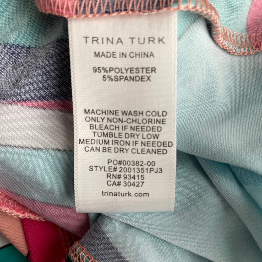 Trina Turk Milian Wave-Print Maxi Dress Size S K48 - Picture 7 of 8